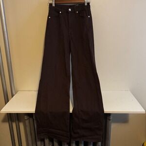 Divided H&M Women's Sz 2 Chocolate Brown High Waisted Wide Leg Fall Basics